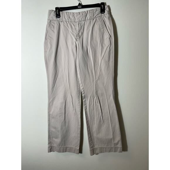 Women's Eddie Bauer Mercer Fit Wide Leg Khaki Pants Sz 4 - Picture 1 of 3